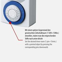 Brennenstuhl 1506160 Stopcontact-schakelklok Analoog Dagprogramma 3500 W IP20 - thumbnail