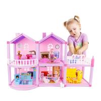 DIY geassembleerd miniatuur prinses Doll House kleine Villa simulatie droomhuis meisje speelgoed - thumbnail