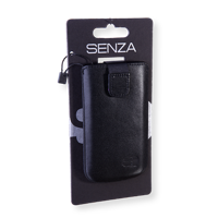 Senza Smartphone Hoesje Leer Zwart M (o.a. iPhone 3 en 4) - thumbnail