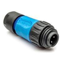 Amphenol C01620H00310010 Ecomate Male Kabeldeel Recht 3+PE Schroef | Silver Plated | Strain Relief Clamping Ring | Zwart-blauw - thumbnail