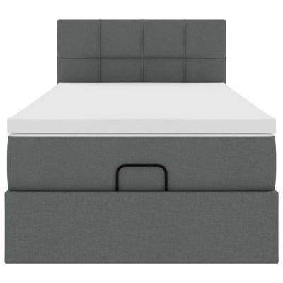 Ottoman bed met matras en LED's 90x190cm stof donkergrijs