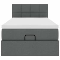 Ottoman bed met matras en LED's 160x200cm stof donkergrijs - thumbnail