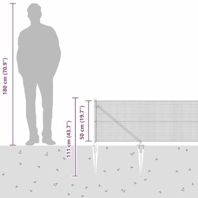 VidaXL Afrasteringspaal zilver 25 x 0,5 m (12 x 12 mm gaas) staal
