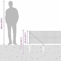 VidaXL Afrasteringspaal zilver 25 x 0,5 m (12 x 12 mm gaas) staal - thumbnail