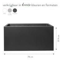 Bloempot Elho Zwart Ø 78 cm Plastic Rechthoekig Modern - thumbnail