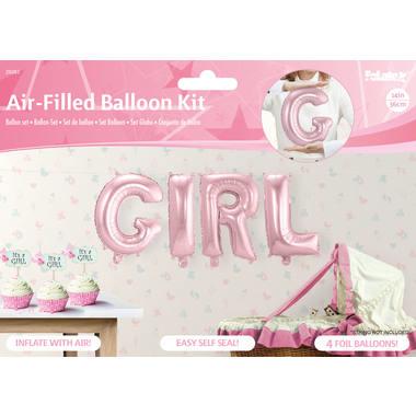 Set baby roze folie ballonnen &apos;Girl&apos;