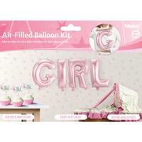 Set baby roze folie ballonnen &apos;Girl&apos; - thumbnail