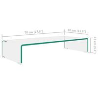 Tv-meubel/monitorverhoger transparant 70x30x13 cm glas - thumbnail