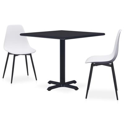 vidaXL 3-delige Tuinset metaal en PP wit