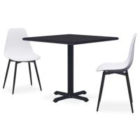 vidaXL 3-delige Tuinset metaal en PP wit - thumbnail