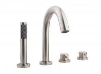 Badrandkraan Wiesbaden 4-gats thermostatisch RVS afbouwset - thumbnail