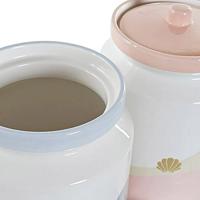 Tin DKD Home Decor Dolomite Blauw Multicolour Licht Roze Mediterrane 15 x 15 x 22 cm (2 Stuks) - thumbnail