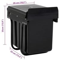 VidaXL Inbouwprullenbak uittrekbaar soft-close 20 l - thumbnail