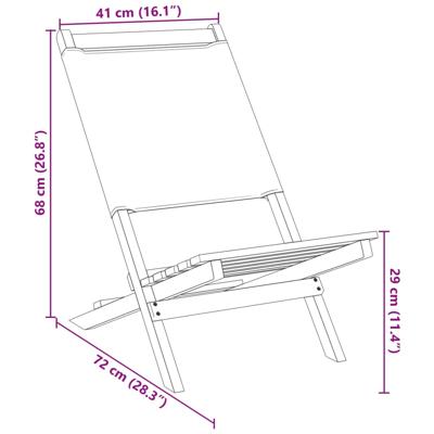 Tuinstoelen 8 st inklapbaar massief hout en stof crèmewit - thumbnail