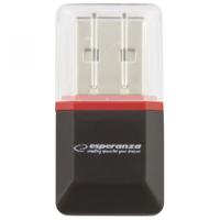 Esperanza EA134K geheugenkaartlezer Zwart, Zilver, Transparant USB 2.0 - thumbnail