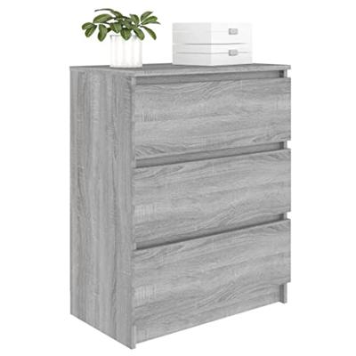 Dressoir 60x35x76 cm bewerkt hout grijs sonoma eikenkleurig