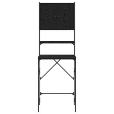 Wasmachinekast Zwart eiken 68 x 48,5 x 194 cm