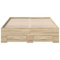 Bedframe met lade met opslag Bruin 120 x 190 cm Bewerkt hout - thumbnail
