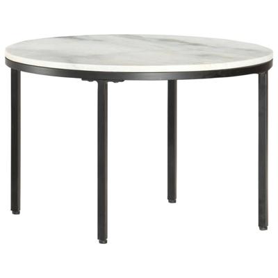 VidaXL Salontafel ø65 cm echt massief marmer wit en zwart VidaXL Salontafel ø65 cm echt massief marmer wit en zwart