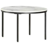 VidaXL Salontafel ø65 cm echt massief marmer wit en zwart - thumbnail