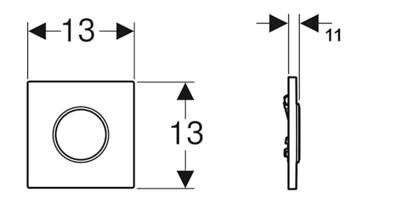 Bedieningsplaat Geberit Type 10 Pneumatisch Round Zwart