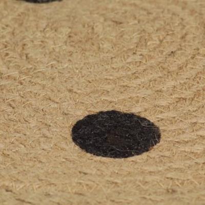 VidaXL Vloerkleed handgemaakt met print polkadot 90 cm jute