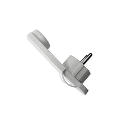 EDM Randaarde stekker haaks plat wit - 6141350