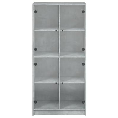 Hoge kast met deuren 68x37x142 cm bewerkt hout betongrijs