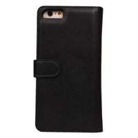 iPhone 6 & 6s PU leren Flip Hoesje met afneembaar back cover, rits en opbergruimte voor pinpassen & geld (zwart) - thumbnail