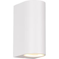 LED Tuinverlichting - Wandlamp Buitenlamp - Trion Royina Up and Down - GU10 Fitting - Spatwaterdicht IP44 - Rond - Mat Wit - Aluminium - thumbnail