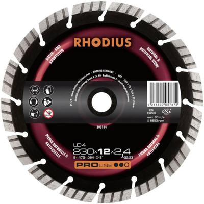 Rhodius 303163 LD4 Diamanten doorslijpschijf Diameter 180 mm Boordiameter 22.23 mm Natuursteen 1 stuk(s) Rhodius 303163 LD4 Diamanten doorslijpschijf Diameter 180 mm Boordiameter 22.23 mm Natuursteen 1 stuk(s)
