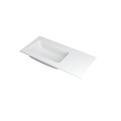 INK Faktor Wastafel Polystone Links Zonder Kraangat - 1000x450x15 mm - Mat Wit