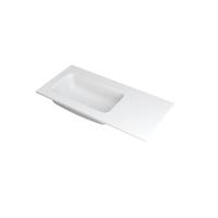 INK Faktor Wastafel Polystone Links Zonder Kraangat - 1000x450x15 mm - Mat Wit - thumbnail