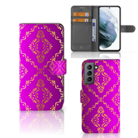 Wallet Case Samsung Galaxy S21 FE Barok Roze - thumbnail