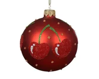 Decoris kerstbal glas kerstrood 8cm - thumbnail