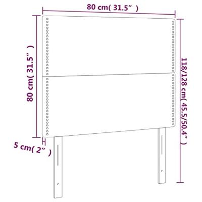 Hoofdborden 2 st 80x5x78/88 cm fluweel donkergrijs