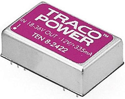 TracoPower TEN 8-2412 DC/DC-converter, print 24 V/DC 12 V/DC 665 mA 8 W Aantal uitgangen: 1 x Inhoud 1 stuk(s)