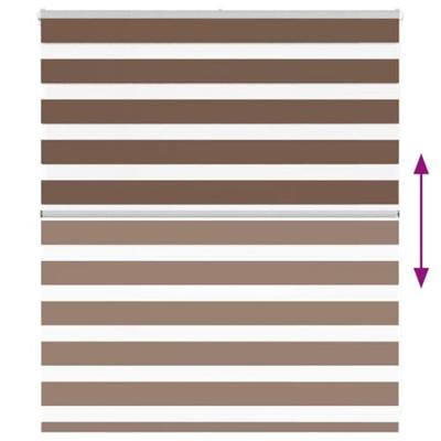 VidaXL Zebra rolgordijn 120x100 cm stofbreedte 115,9cm polyester bruin