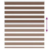 VidaXL Zebra rolgordijn 130x100 cm stofbreedte 125,9cm polyester bruin - thumbnail