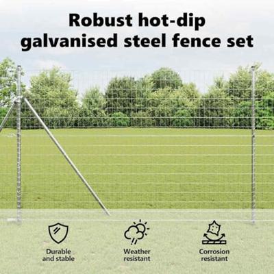 VidaXL Hek met paal zilver 1,5 x 10 m staal en pvc