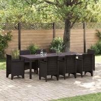 Tuintafel 250x100x73 cm poly rattan bruin - thumbnail