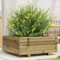 VidaXL Plantenbak 60x60x26,5 cm geïmpregneerd grenenhout - thumbnail
