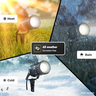 Set van 3 Spikey LED prikspots - GU10 Fitting - Dimbaar - Wandspot - IP65 voor binnen en buiten - Grondspies - Zwart - thumbnail