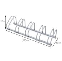 Fietsenrek voor 5 fietsen , afmeting 130x32x27 cm - thumbnail