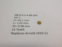 micromotor G0.3-5.1-1.05.15T tandwiel vervanging voor Arnold tandwiel 2420-12 onder andere in de motorpost - thumbnail