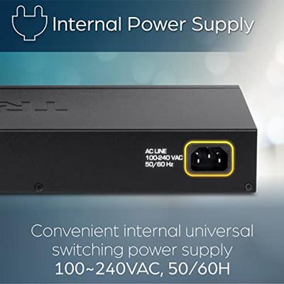 TRENDnet TEG-S17 Gigabit Switch 16 poorten, 16 poorten Gigabit RJ-45, omschakelcapaciteit 32 Gbps, design zonder ventilator, metalen behuizing, interne voeding, zwart
