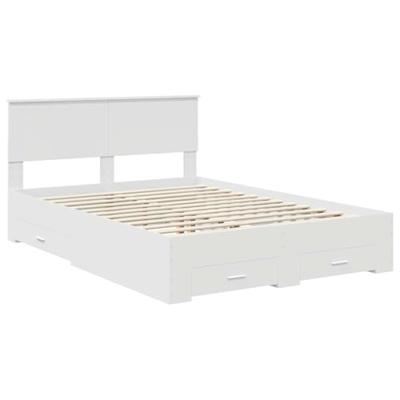 Bedframe met hoofdeinde met lade Wit 140 x 200 cm Bewerkt hout