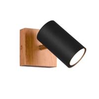 Trio Landelijk wandspotjeMarley zwart met hout - 812400132 - thumbnail