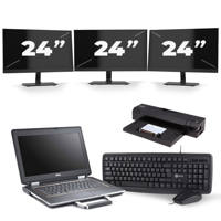 Dell Latitude E6430 ATG - Intel Core i5-3e Generatie - 14 inch - 8GB RAM - 256GB SSD - Windows 10 + 3x 24 inch Monitor - thumbnail