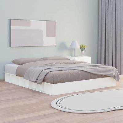 Bedframe massief hout wit 140x200 cm
